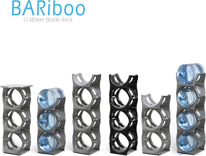 BLUE Water Bottle Rack for 3 bottles PLUS top shelf, 3 & 5 gallon jugs storage - Image 4
