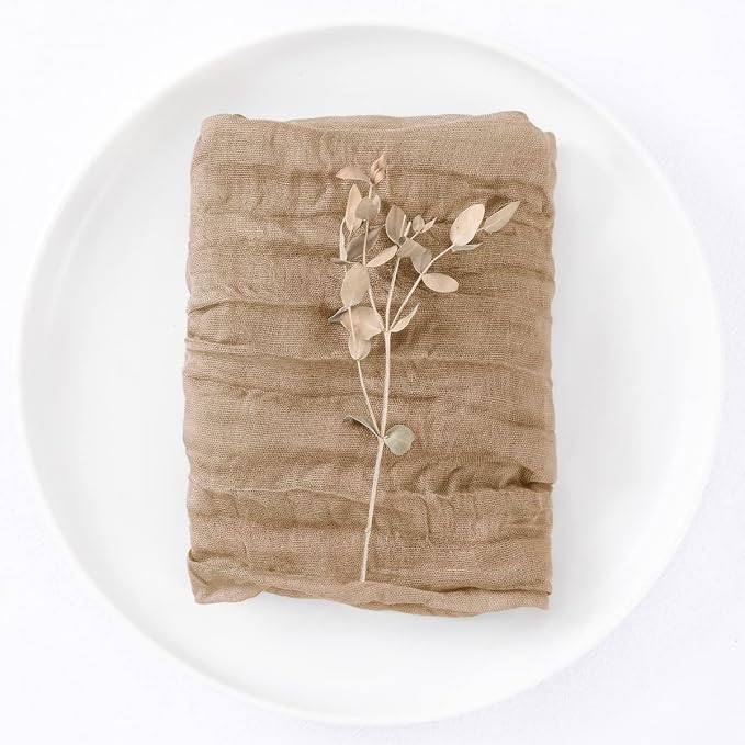 DeZerlor Nude Cheesecloth Napkins Fall Cloth Napkins Set of 30 for Party | Reusable Cloth Napkins Bulk, for Wedding Bridal Baby Shower Dinner Cocktail Birthday Home, 21x21 Inches - Image 5