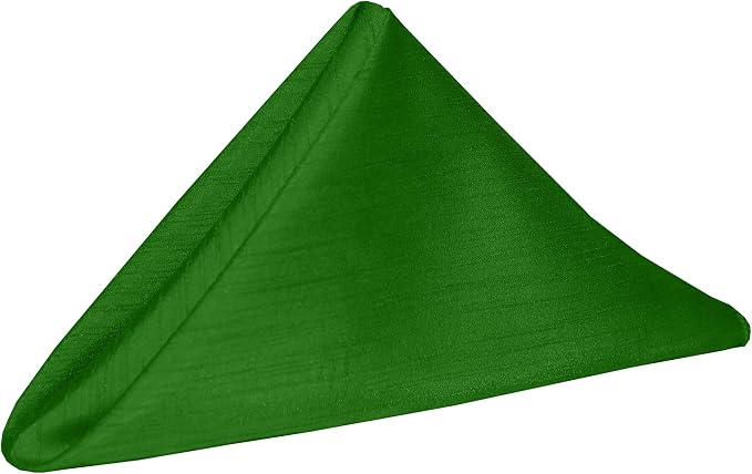 20 x 20-Inch Shantung Satin Cloth Napkins, Kelly Set of 12 by UltimateTextile