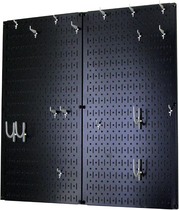 Wall Control Kitchen Pegboard Organizer Pots and Pans Storage Rack Organization Kit with Black Pegboard and White Accessories - Image 2