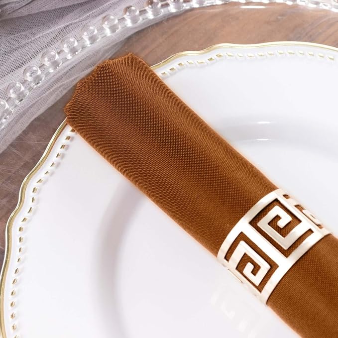 Efavormart Premium Cloth Napkins Set of 10, 20x20 Inch Brown Seamless Dinner Napkins, Washable Linen Table Napkin Cloth with Hemmed Edges for Weddings, Party and Banquet - Image 6