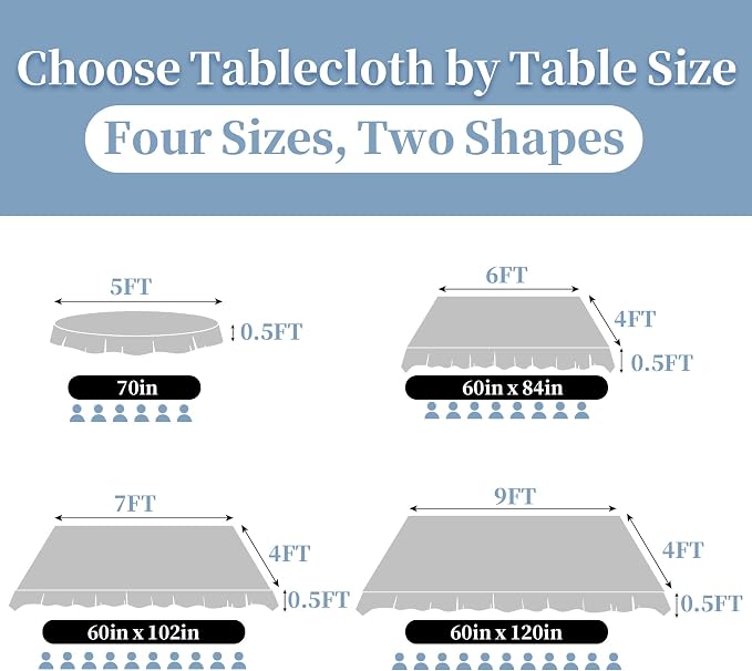 Wedding Tablecloths, 1PC Washable Table Cover for Rectangle Tables 60"x102" (8-10 Seat) - Cotton Polyester | Reusable | Wrinkle/Fade Resistant, White Table Cloth for Party & Banquet, Bow Jacquard - Image 6