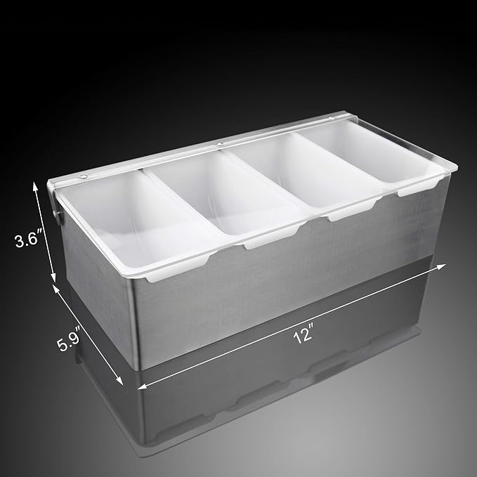 New Star Foodservice 48025 Stainless Steel Condiment Dispenser with 4 Compartments (NO ICE Tray Included) - Image 2