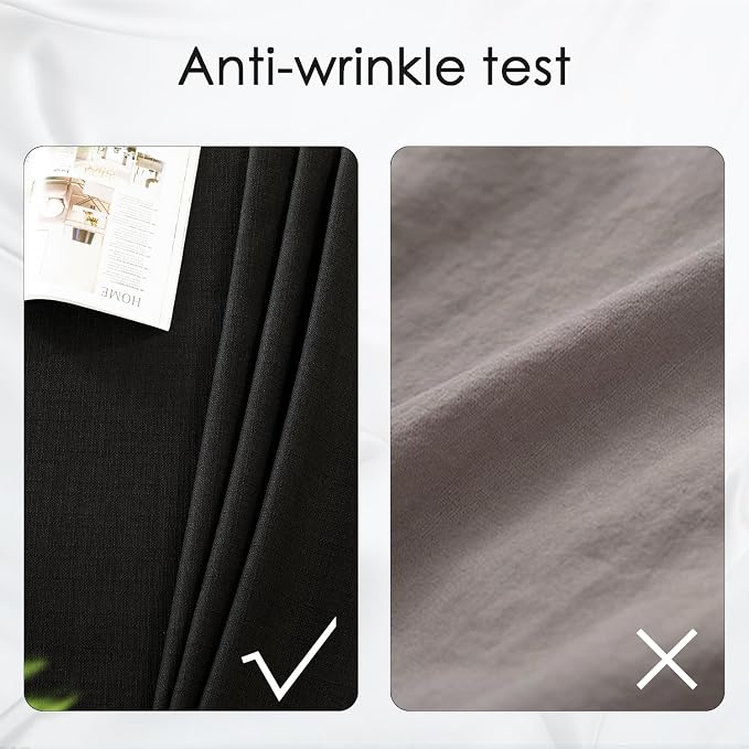 BALCONY & FALCON Rectangle Table Cloth Waterproof Graphite Black 118"x57" | Rectangular Washable Wrinkle Resistant Table Cloth Linen Fabric Tablecloths for Dining Party Kitchen Wedding and Outdoor Use - Image 4