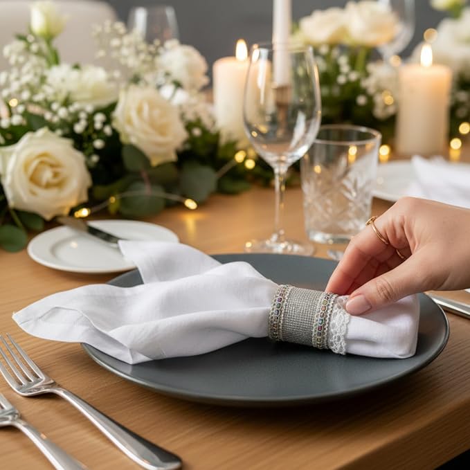 Linen Napkins –100% French Flax – Stonewashed Pure Linen Cloth Napkins - Size 18 Inch x 18 Inch – Set of 4 (Pure White) - Image 8