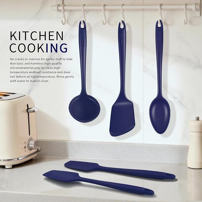 5PCS Silicone Kitchen Utensils Set, Heat Resistant Spatula Set | Cooking Tools Made of Food Grade BPA Free Silicone, Heat Resistant Design Protects Nonstick Cookware for Everyday Meals - Image 3