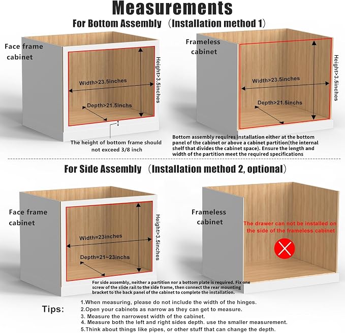 23”W x 21”D x 3”H Soft Close Slide Out Wood Drawer Organizer for Kitchen, Bottom and Side Assembly (Cabinet Opening>23.5 inches for Bottom Assembly, Opening= 23 inches for Side Assembly) - Image 4