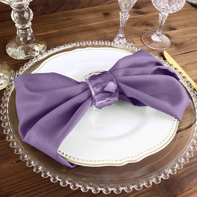 Efavormart Premium Cloth Napkins Set of 50, 17x17 Inch Violet Amethyst Violet Seamless Dinner Napkins, Washable Linen Table Napkin Cloth with Hemmed Edges for Weddings, Party and Banquet - Image 6