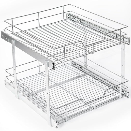 ZOINLIY Under Sink Organizer,2 PACK Sink Rack Pull-Out Organizer,Cabinet Organizers Storage Rack shelf for Kitchen, Bathroom,Drawers -Grey by ZOINLIY