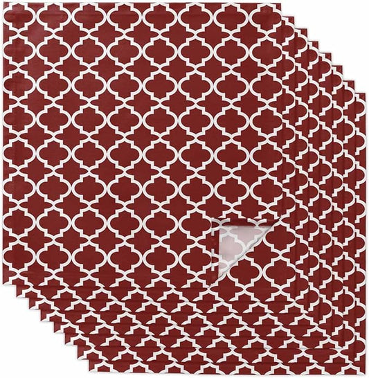 Cloth Napkins Set of 8-20x20 Inches, Red Moroccon Washable Reusable Table Napkins, Vintage Farmhouse Minimalist Motifs Art Soft & Absortbent Dining Napkin for Party Wedding Hotel Restaurant by Unknown