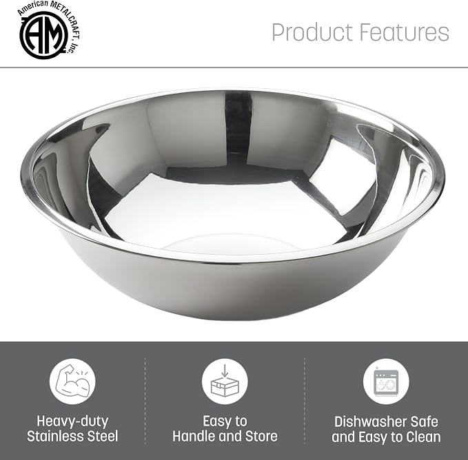 American METALCRAFT, Inc. SSB1600 Mixing Bowl, Stainless Steel, 16 Quarts, 17-1/2' Dia. - Image 3