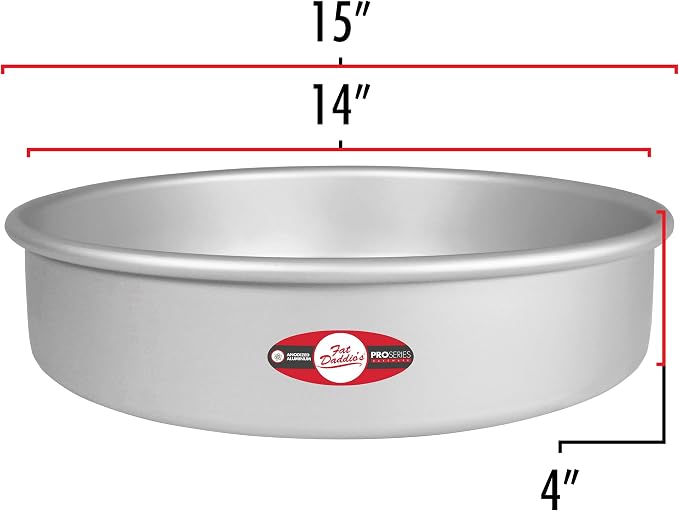 Fat Daddio's PRD-144 Round Cake Pan, 14 x 4 Inch, Silver - Image 3