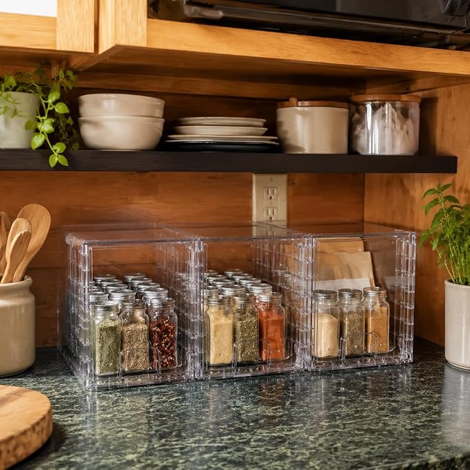 4 Pack Stackable Acrylic Storage Drawers – Clear Plastic Organizer Bins, Easy to Assemble, Suitable for Bathroom, Undersink, Kitchen, Pantry, Makeup, Medicine Organization - Image 9
