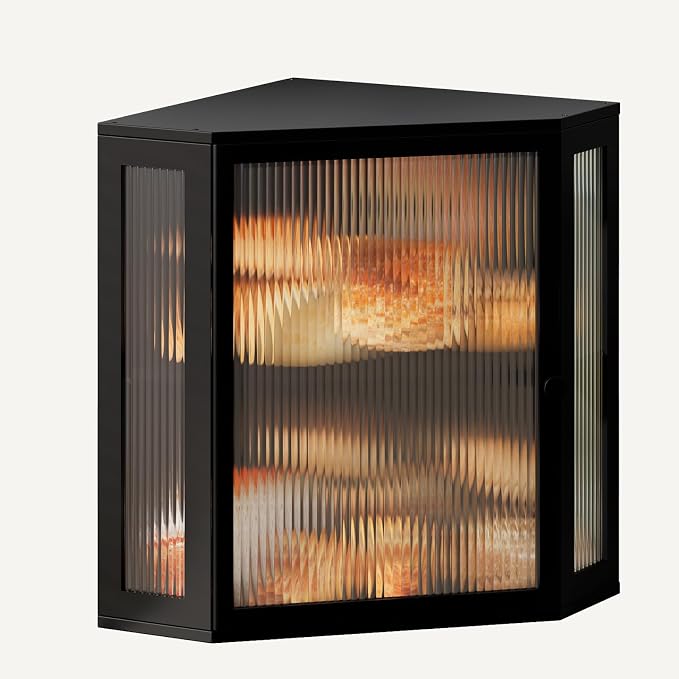 Corner Bread Box for Kitchen Countertop,Bread Storage (Black, Extra Large) | Double Layer Large Capacity Bamboo Bread Container Bin with Acrylic Door,Height Adjustable by Vellzeyce