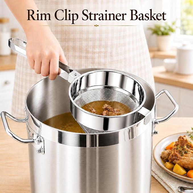Chinois Strainer Set with Stand & Pestle, China Cap Strainer for Sauces | Stainless Steel Fine Mesh Cone Sieve for Soups, Stocks, Tomato Puree and Jam, with Stand and Wooden Pestle Included - Image 7