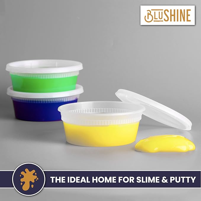BluShine Deli Containers with Lids, Plastic Food Storage Containers | 8 oz, 40 sets Small Plastic Deli Food Storage Containers with Airtight Leak Proof Lids, Reusable, Microwave and Freezer Safe - Image 5