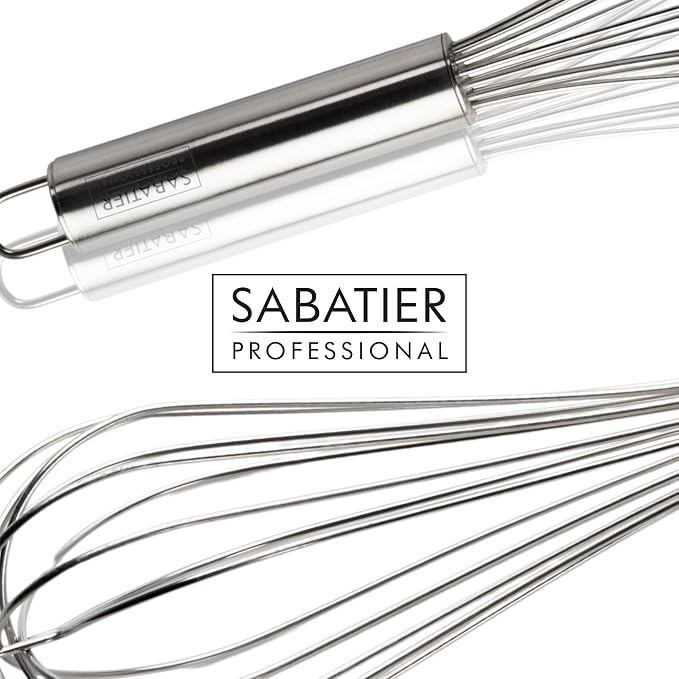 Professional Stainless Steel French Hand Whisk - Heavy Duty, Dishwasher Safe, Durable Balloon Whisk for Baking, Frothing, & Mixing - Easy to Clean, Great for Chefs & Home Cooks, Stainless Steel, 35cm - Image 8
