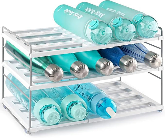 Cirhy 3-Tier Expandable Water Bottle Organizer Holder for 12-40oz Tumblers | Adjustable Cup Organizer Rack for Stanley, Owala and Yeti Oragnizer, Kitchen Cabinets and Pantry Organization by Cirhy