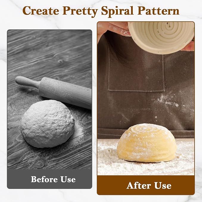 6 Pack 5 Inch Mini Banneton Bread Proofing Basket, Mini Sourdough Baking Supplies, Small Banneton Proofing Baskets for Artisan Bread Baking and Dough Rising - Image 7
