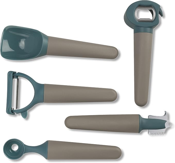 Empava Kitchen Utensils Tools Set With Handle, Crock Sets With 5 Pcs Kitchen Utensil With Herb Cutter,Melon Baller, Ice Cream Scoop, Y-Peeler, Lemon Zester, Bottle Opener EMPV-GIFT08 - Image 3