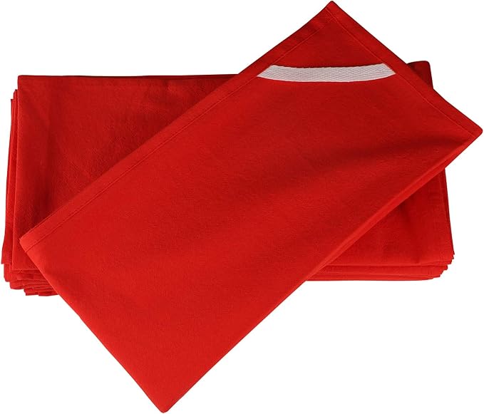 100% Cotton Flour Sack Towels – 12 Pack, 27x27 Inches, Red, Lint-Free, Pre-Washed, Hemmed Edges – Reusable Kitchen Towels for Cleaning, Embroidery, Printing & Crafts - Red - Image 7