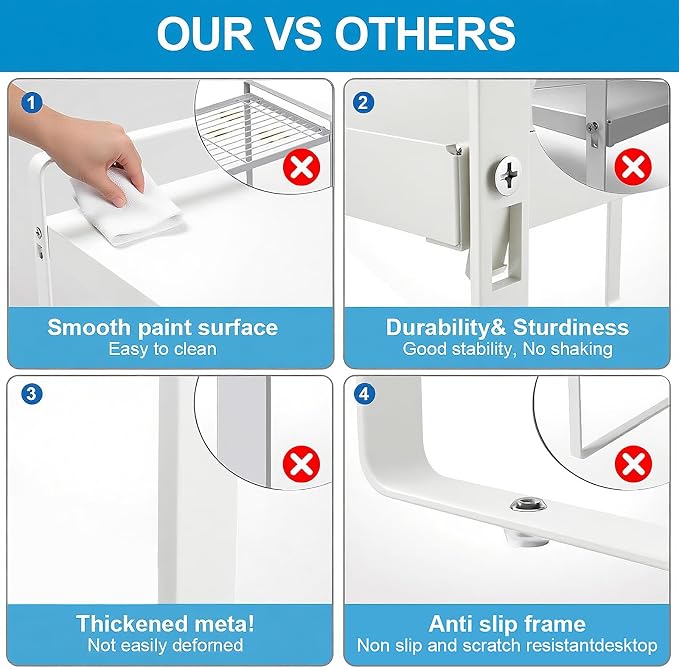 11" Deep Expandable Cabinet Shelf Organizer Riser, 2-Pack White | Adjustable 14-25", heavy duty metal pantry storage rack for kitchen cupboard, under sink & countertop, 10" high space saver - Image 5
