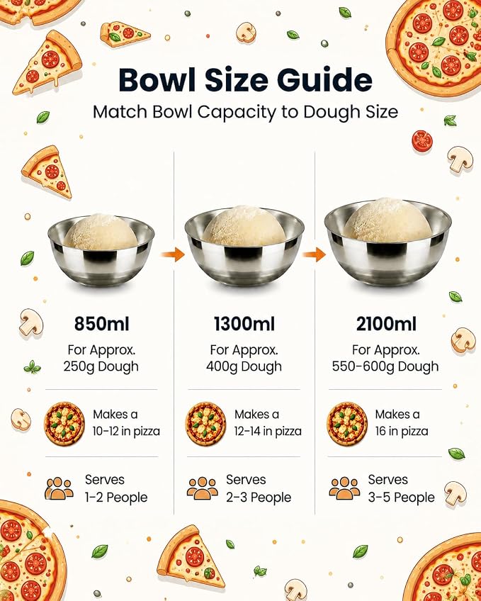 3 Pack Pizza Dough Proofing Containers, 29 oz/850 ml Stainless Steel Proofing Box with Clear Airtight Lids, Stackable Fermentation Storage for Pizza, Bread, Sourdough, Includes Dough Cutter - Image 3