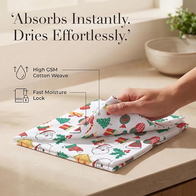 Urban Villa Cloth Napkins Cotton 20x20 (Set of 12) Xmas Print - Image 3