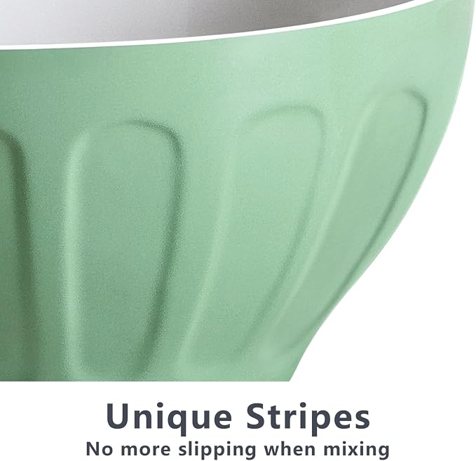 Lareina Ceramic Mixing Bowls Set of 3, Large Nesting Bowls for Serving/Baking/Prepping, Housewarming & Wedding Gift, Oven, Microwave and Dishwasher Safe 3.2/1.7/1.2 Qt, Pastel Color - Image 4