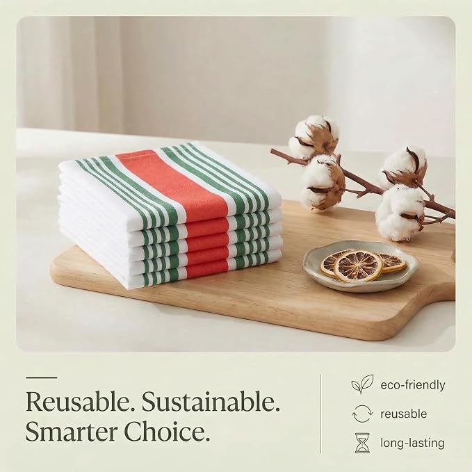 Urban Villa Kitchen Towels Cotton Dish Towels 20”x30” (Set of 6) Christmas - Image 8