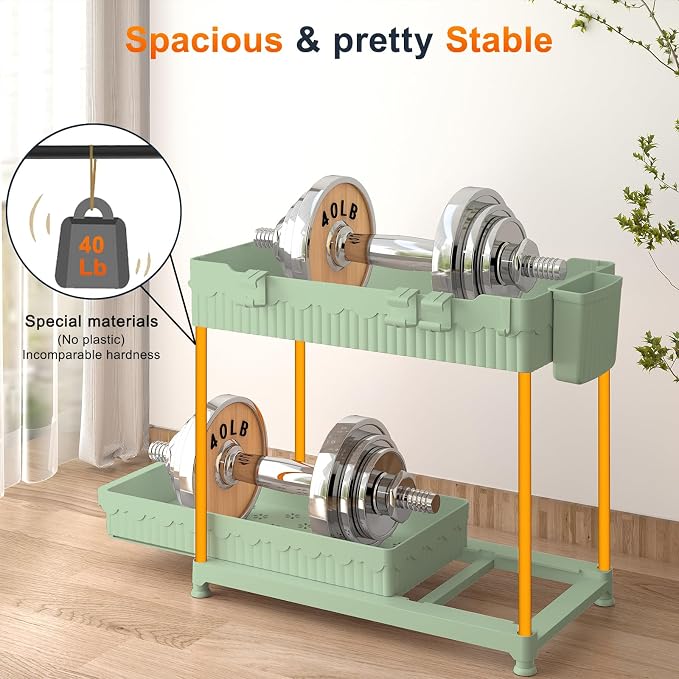 4-Pack 2-Tier Under Sink Organizer with Pull Out Drawers | Multi-use kitchen & bathroom storage. Includes hanging hooks and cups. Green, space-saving cabinet design. 14.8 Inch - Image 6