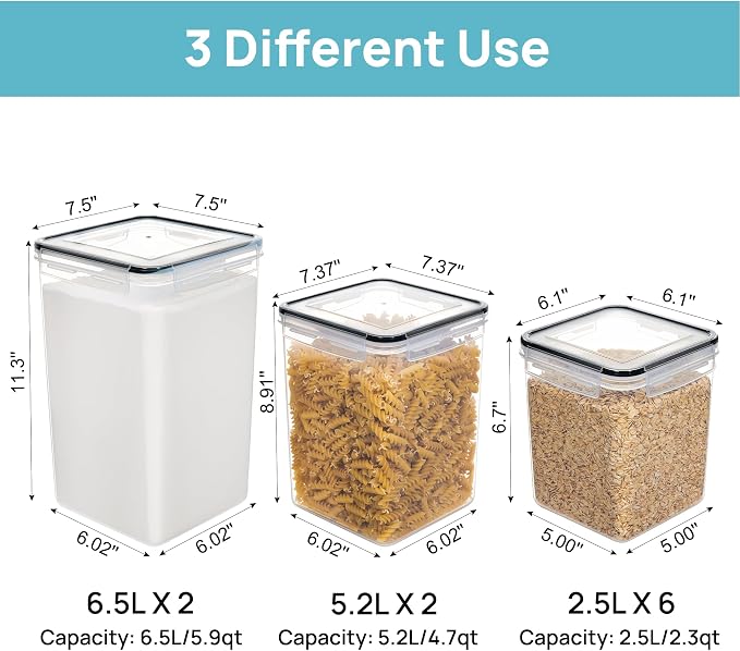 Vtopmart 4PCS Spaghetti Container with 10 PCS Flour and Sugar Storage Container - Image 6