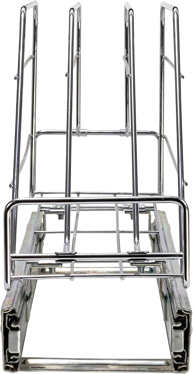 Household Essentials Glidez Multipurpose Chrome-Plated Steel Pull-Out/Slide-Out Storage Organizer for Cookware and Bakeware - Fits Standard Size Cabinet or Shelf, Chrome - Image 7