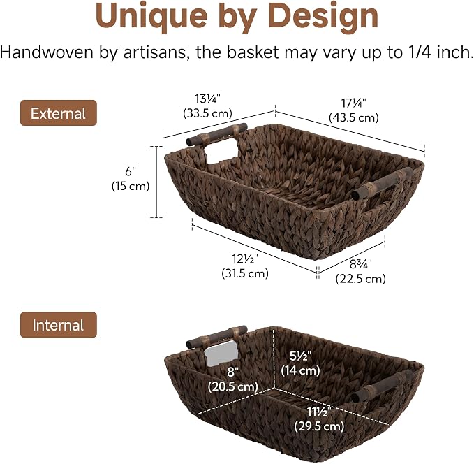 Storageworks Wicker Baskets For Shelves, Large Organizer Basket - Image 2