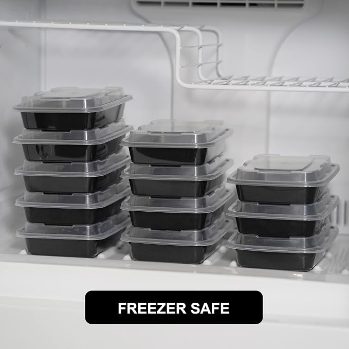 Freshware Meal Prep Containers [50 Pack] 1 Compartment Food Storage Containers with Lids, Bento Box, BPA Free, Stackable, Microwave/Dishwasher/Freezer Safe (28 oz) - Image 8