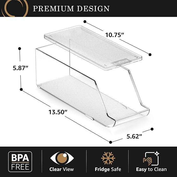 Sorbus Stackable Snack Organizer Bins Open Front – Clear Pantry Storage Bins for Chips, Snacks & Food Pouches – Kitchen Pantry Organizer (2 Pack) | Open Front, Clear, For Chips, Snacks & Food Pouches, Pantry Storage - Image 4