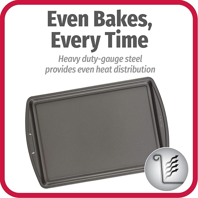 GoodCook Everyday Baking Sheet Set Nonstick Carbon Steel Standard-Sized Cookie Sheets for Even Baking, Bakeware Set Includes 3 Pans with Scratch-Resistant Finish, 13x9-Inch, Gray - Image 2