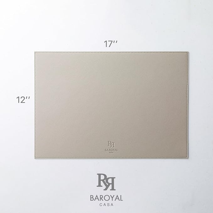Baroyal Faux Leather Placemats Set of 6 Vinyl Washable Wipeable Table Mats for Kitchen Dining Table Heat Resistant Waterproof Indoor/Outdoor Placemats Non-Slip Easy Clean Place Mats-Almond Birch - Image 6