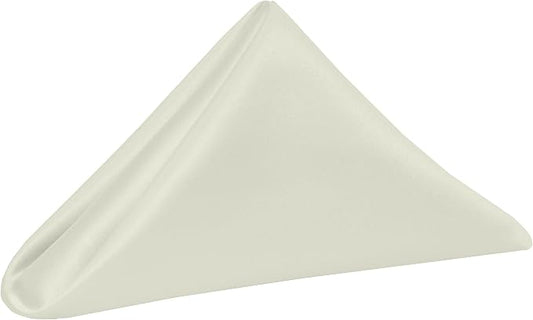 17x17-Inch Square Satin Cloth Napkins, Ivory, Set of 24 by UltimateTextile