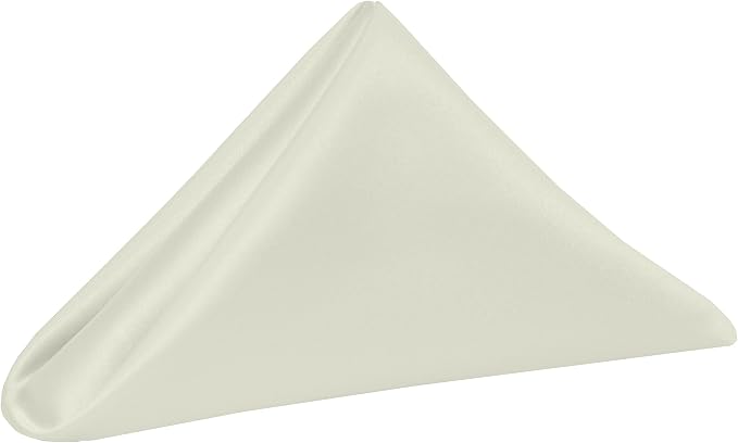17x17-Inch Square Satin Cloth Napkins, Ivory, Set of 36 | Bulk Case of 3 Dozen, Bridal, 100% Polyester Fabric, Matte Satin, Also Known as Lamour, Soft Luster, NFPA 701 Flame-Resistant by UltimateTextile