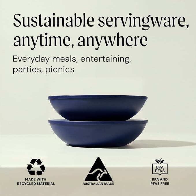 Large Serving Bowl with Lid - Certified Recycled Food-Safe Plastic, BPA-Free, Dishwasher, Microwave, Fridge and Freezer Safe | 4.96qt | Elderberry - Image 7