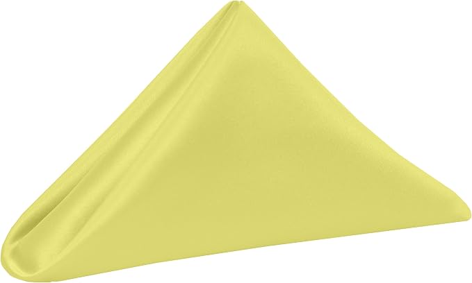 17x17-Inch Square Satin Cloth Napkins, Lemon, Set of 12 by UltimateTextile
