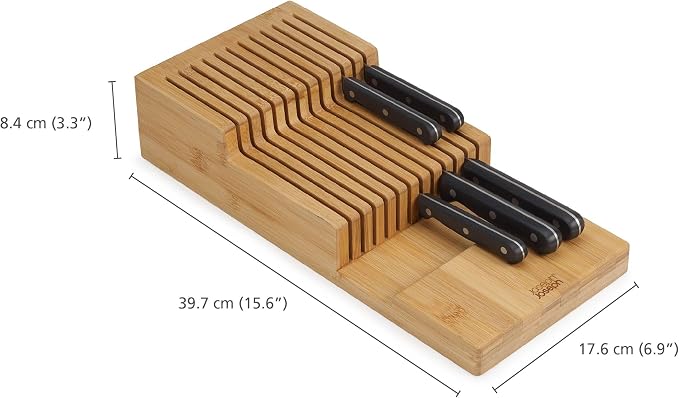 Joseph Joseph DrawerStore Knife Organizer, holds up to 12+ knives, Kitchen Organization & Drawer Storage, Bamboo - Image 4