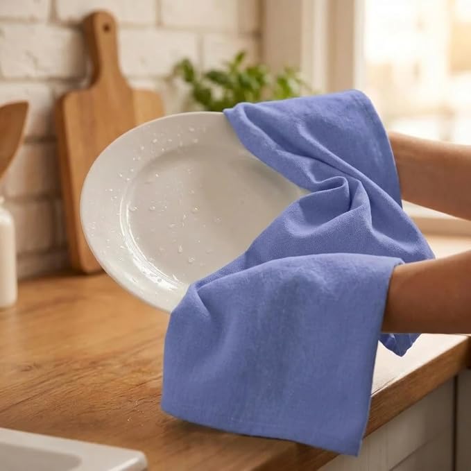 Urban Villa Kitchen Towels Cotton Dish Towels 20”x30” (Set of 6) Blue - Image 7