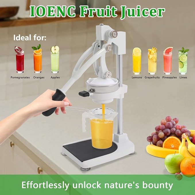 Cast Iron Juicer 304 Stainless Steel Citrus Press & Lemon Squeezer Fresh Fruit Juice Extractor Manual Juicers for Orange Grapefruit Lemon Lime Pomegranate and Much More,Easy to Clean and Use - Image 2