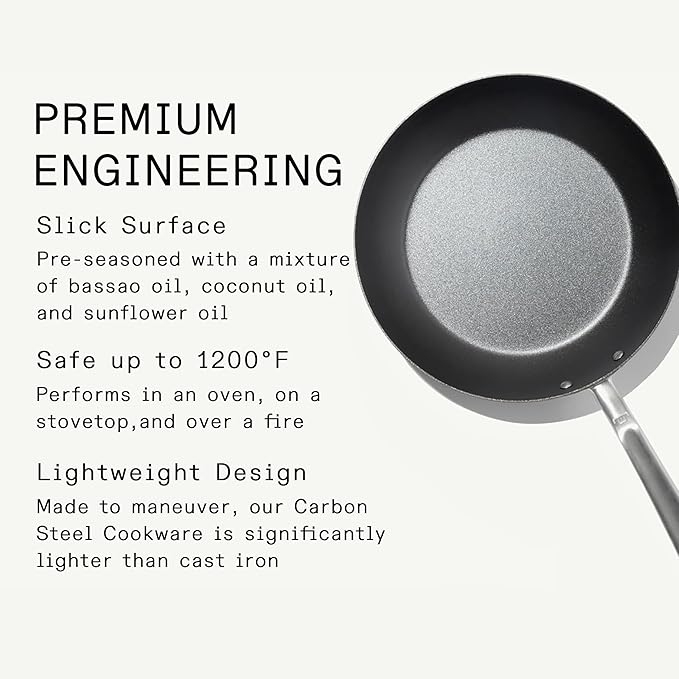 Made In Cookware - Seasoned 10" Carbon Steel Frying Pan - Professional Cookware - Crafted in Sweden - Induction Compatible - Image 2