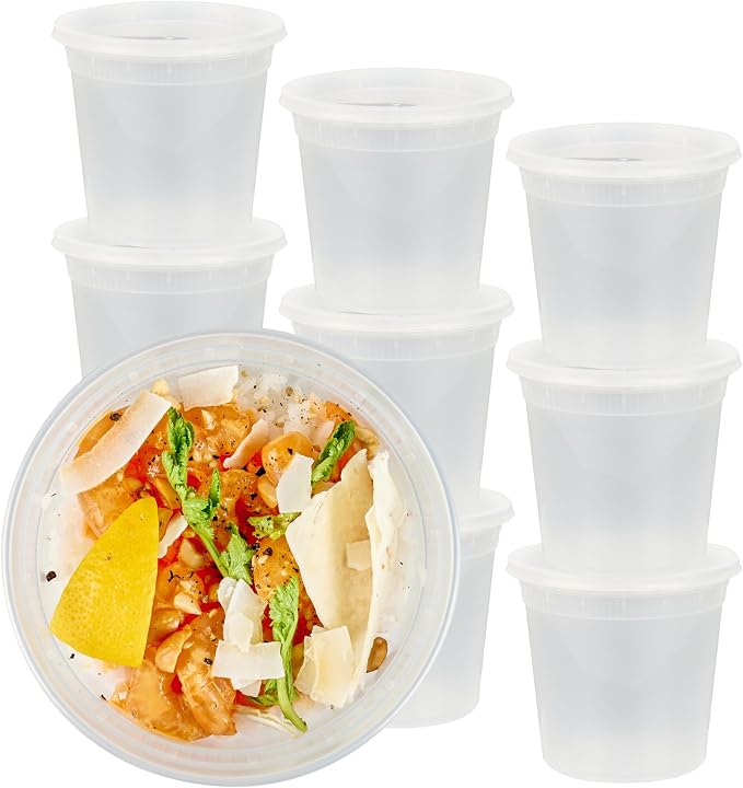 Restaurantware-Asporto 24 Ounce To Go Boxes, 25 Microwavable Round Soup Containers - Clear Plastic Lids Included, Do Not Contain BPA, Clear Plastic Catering Food Containers, Disposable - Image 2