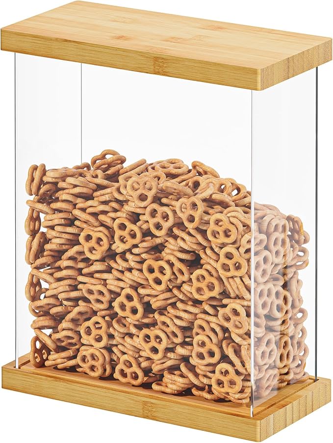 SpaceAid Bamboo Food Storage Container - Airtight Cereal Containers with Lids, Kitchen Cereal Canisters Pantry Organizers and Storage for Rice, Flour, Coffee, Snack, Small 1 Pack by SpaceAid