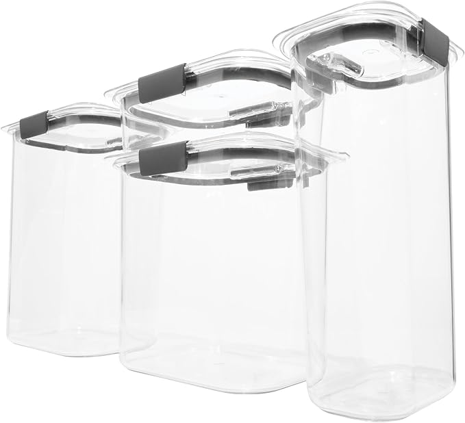 Rubbermaid Brilliance Pantry Food Storage Container Set, BPA-Free, Airtight & Leak-Proof, Clear, 8-Piece, Dishwasher Safe - Image 2