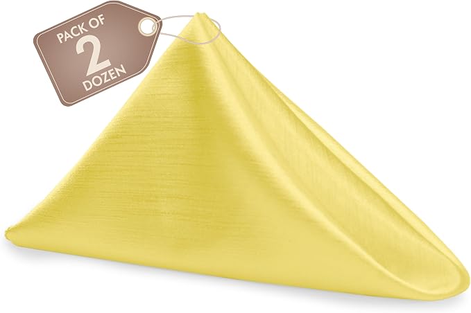 17x17-Inch Shantung Cloth Napkins, Cornsilk, Set of 24 by UltimateTextile